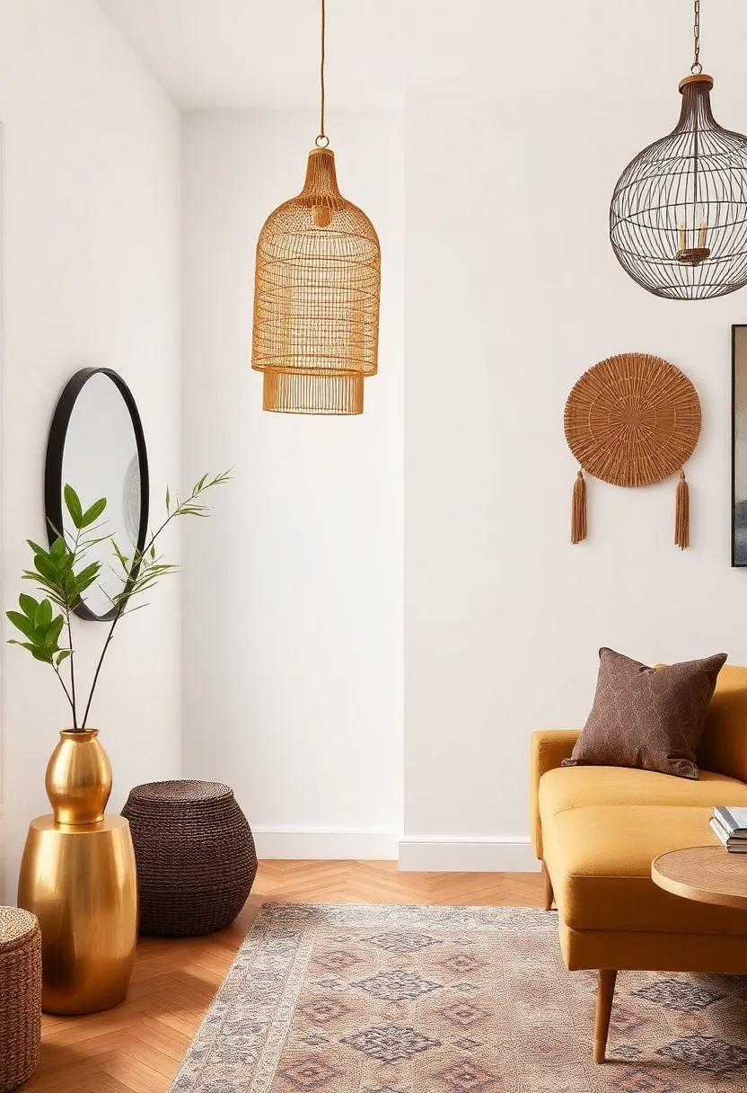 Add a touch of ⁤elegance: Introduce metallic finishes, like brass or gold, through fixtures and accents to ‍elevate your bohemian‌ decor with a modern twist