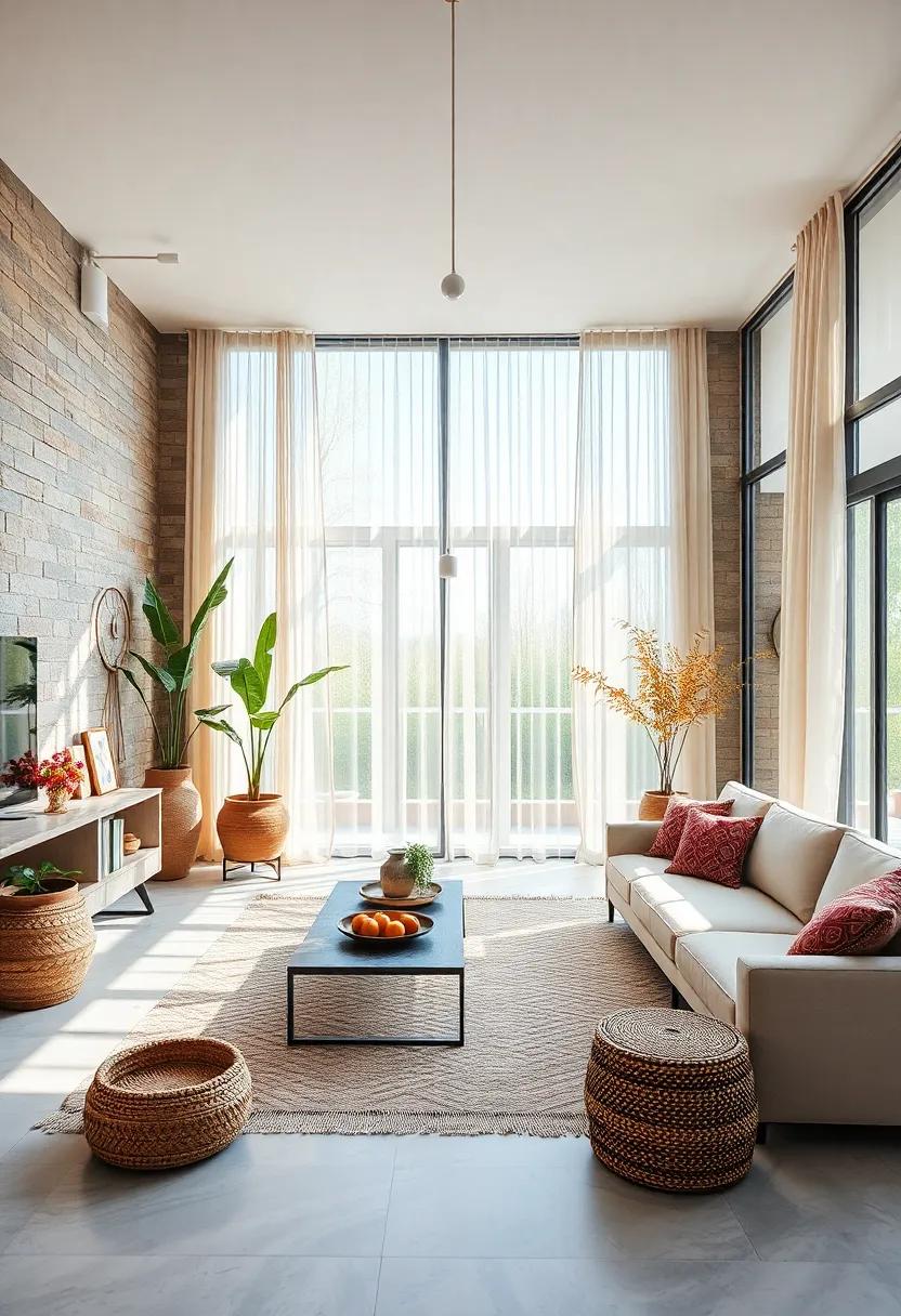 Embrace natural light with ⁣oversized windows and sheer curtains to create an inviting atmosphere