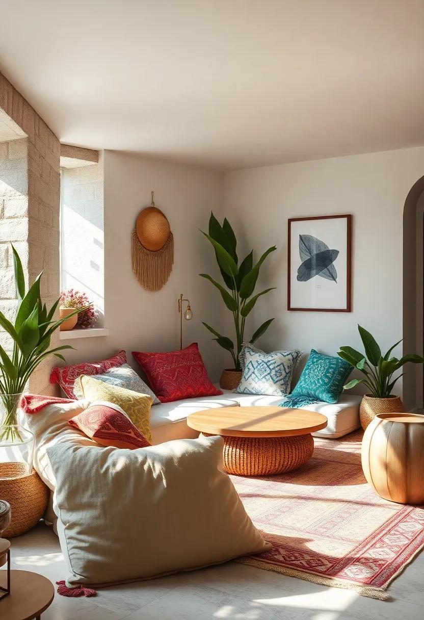 Design a cozy nook with floor‍ cushions and throw pillows for a relaxed reading⁣ spot
