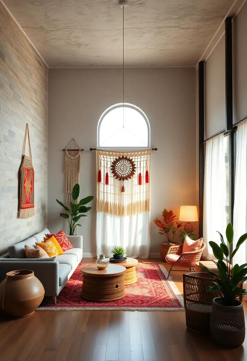 Create focal points with macramé wall hangings or colorful tapestries that reflect ⁣your personal style