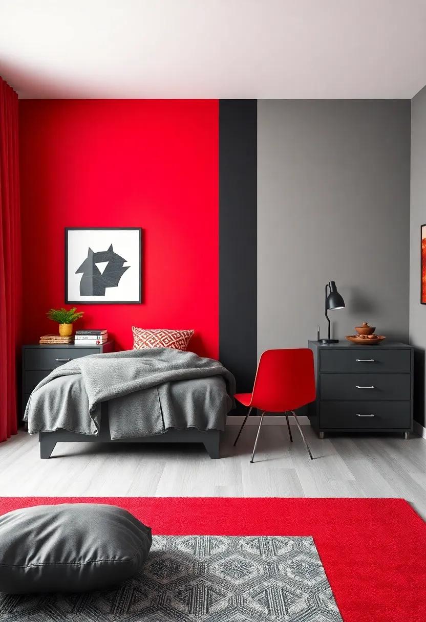 Heroic Hues: Bold red⁤ and Steel Gray for an Action-Packed Superhero Sanctuary
