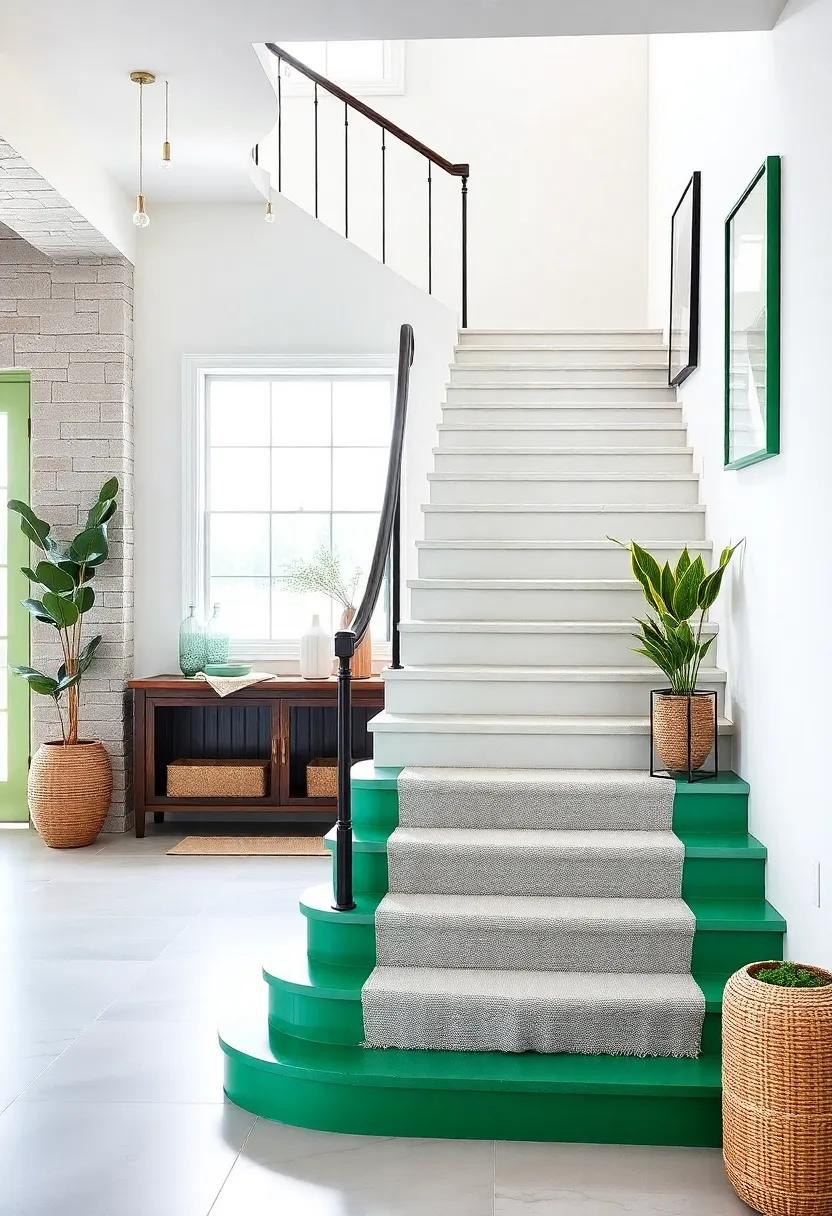 Statement Staircase: Paint your stair ‍risers emerald green for a bold pop ⁤that​ guides you effortlessly through a coastal-themed ⁢home