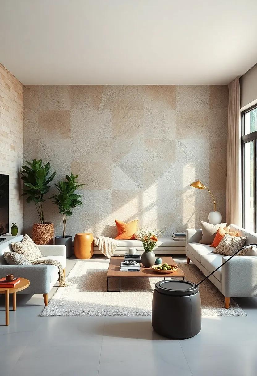Statement ‌Wall: Create an accent wall with ​a unique ‍wallpaper or a mural to serve as a focal point in the room