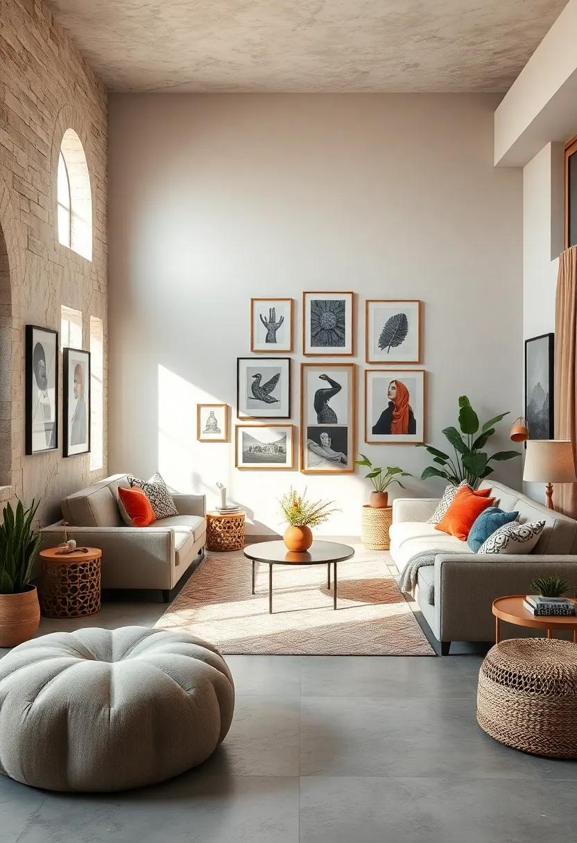 Artistic⁣ Displays:‍ Curate a ​gallery‍ wall with framed artwork and ⁤personal photographs for a personal⁢ touch and ‍visual​ interest