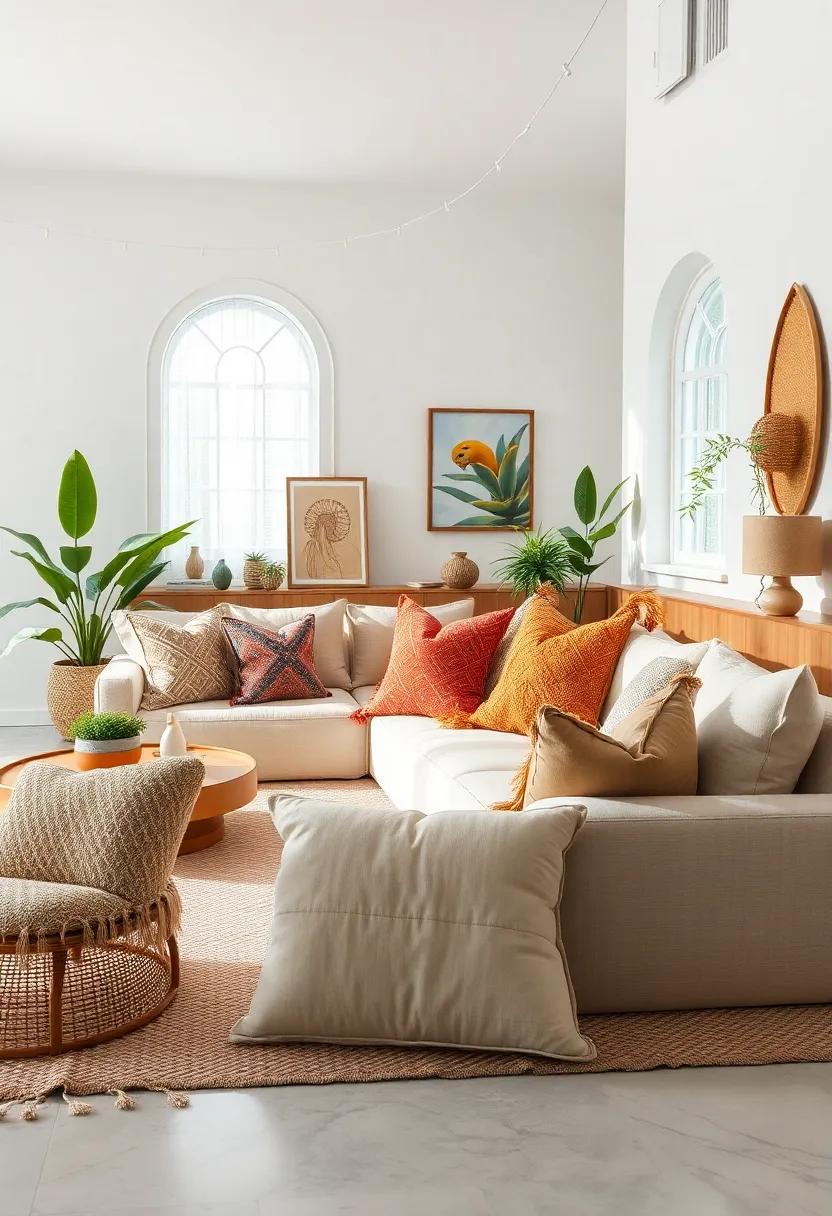 Cozy Throw Pillows: ⁣Layer various shapes and ​sizes of pillows in soft fabrics⁣ to create comfort and style on your ⁣seating