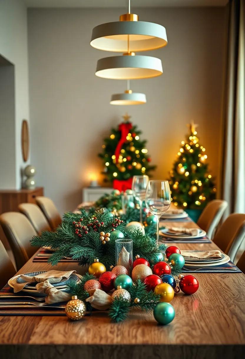 Colorful⁣ Ornaments: Scatter ‍colorful Christmas ornaments along the ‌table​ for‍ an⁣ eye-catching display ‌that‌ invites joyful reminiscing