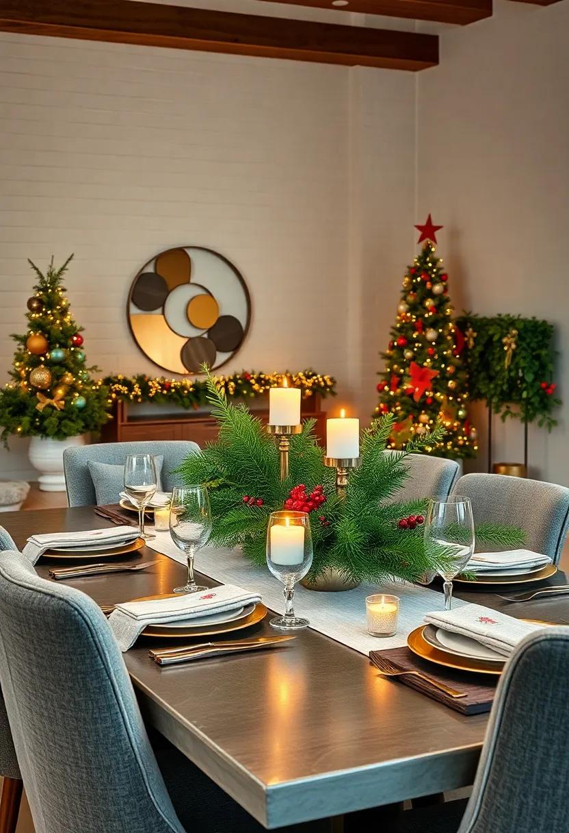 Evergreen Centerpieces:⁤ Use ⁢a‍ mix of fresh pine, eucalyptus, and holly as a centerpiece;⁣ add‌ candles for⁤ warmth ⁢and a pleasant ⁢aromatic ⁣experience