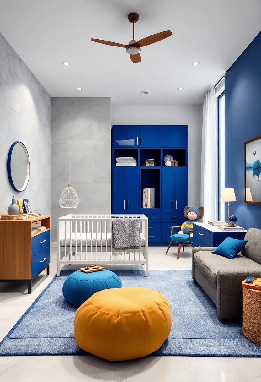 Innovative Storage Solutions in Cobalt Blue for Optimized Space