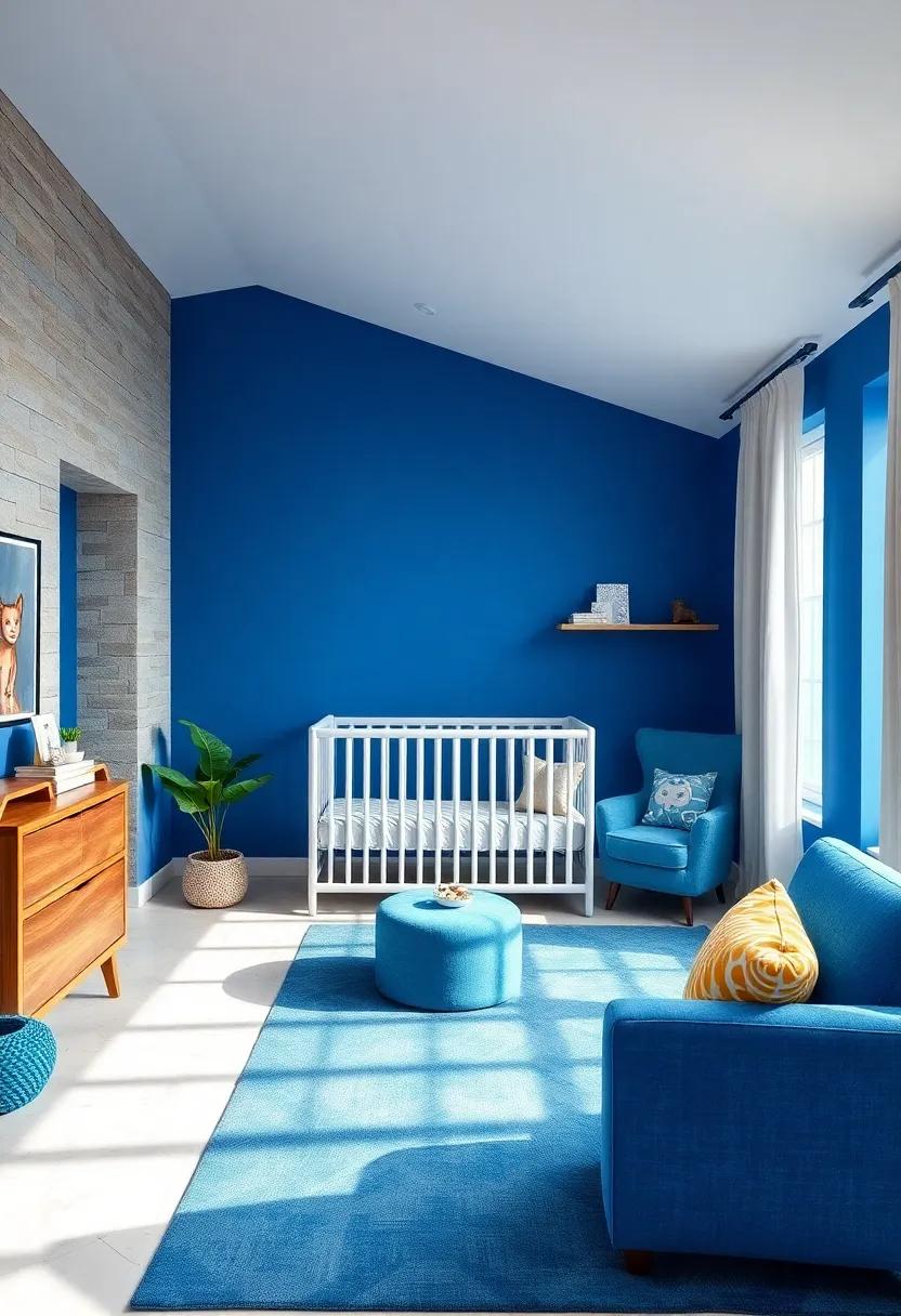 Lighting the space:⁤ Spotlighting Cobalt Blue ‌with Unique ‌Fixtures