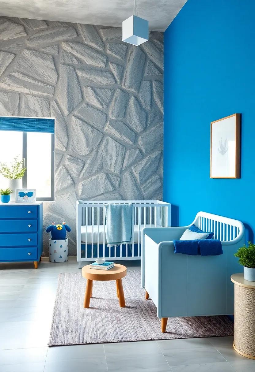 textured Fabrics and Cobalt Blue: Elevating Comfort ‍in Nursery Design