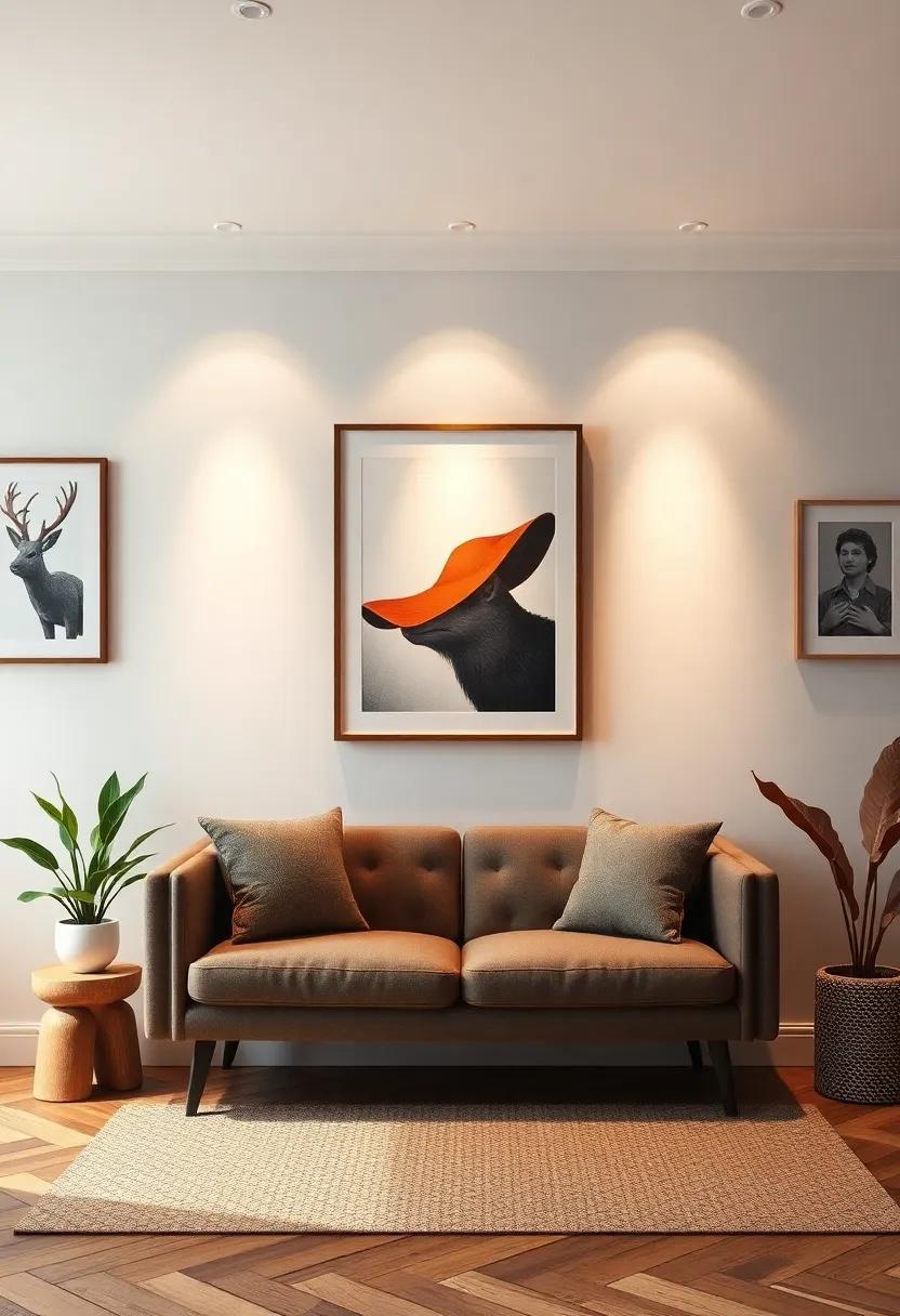 Frame your ​favorite art pieces with ⁢strategically placed spotlights to⁤ create your⁢ own ⁤gallery wall