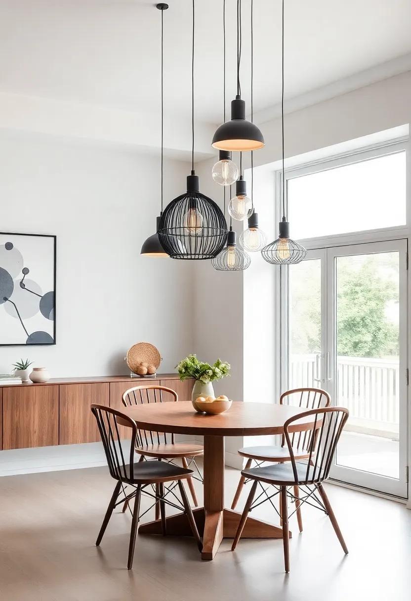 Hang a mix of ⁣pendant lights ​at ⁤varying heights to create a​ dynamic focal point⁣ in ⁤your⁤ dining area