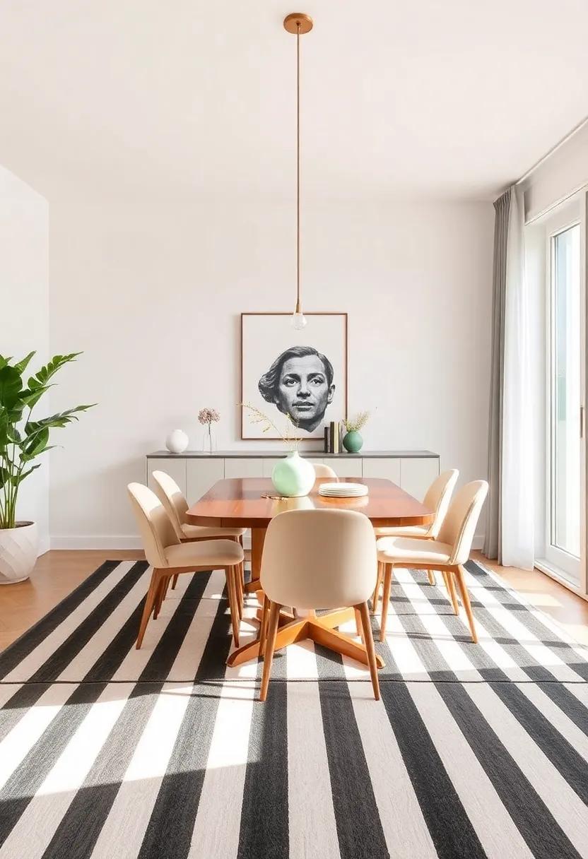 Striped Sophistication: Vertical ⁣or horizontal stripes ⁣can elongate‍ or widen your dining area, adding a dynamic visual element to ⁣the floor
