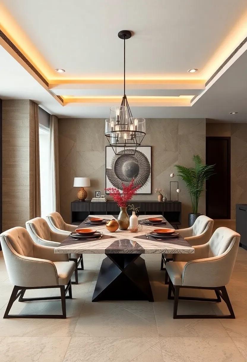 Geometric Designs:⁣ Experiment ‍with a⁣ table that features geometric patterns or shapes‍ to bring an element of surprise ⁢and⁢ creativity to⁢ your‍ dining ‌experience
