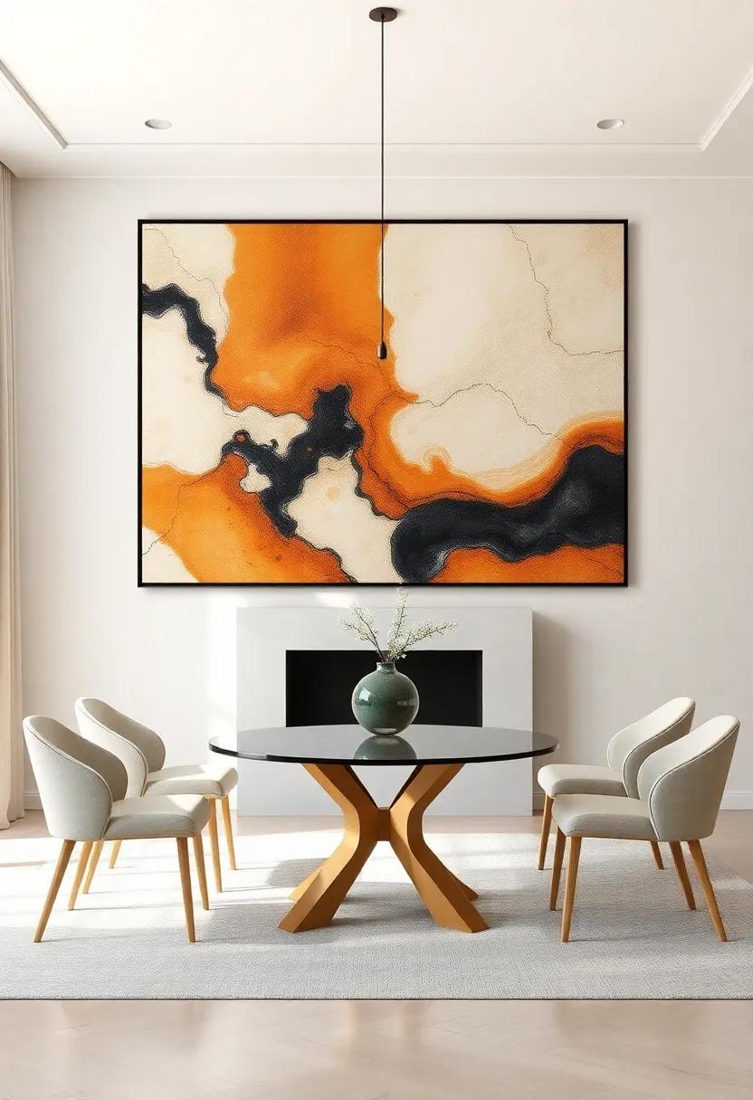 Statement Pieces: Large Scale Art That Commands Attention In your Dining Area
