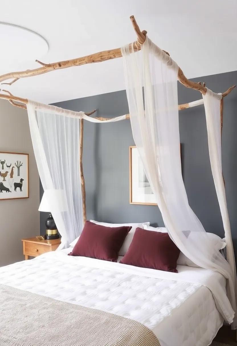 Dreamy Canopy Supports: Use ⁤natural branches or‌ driftwood as an unconventional framework for your canopy ‍bed