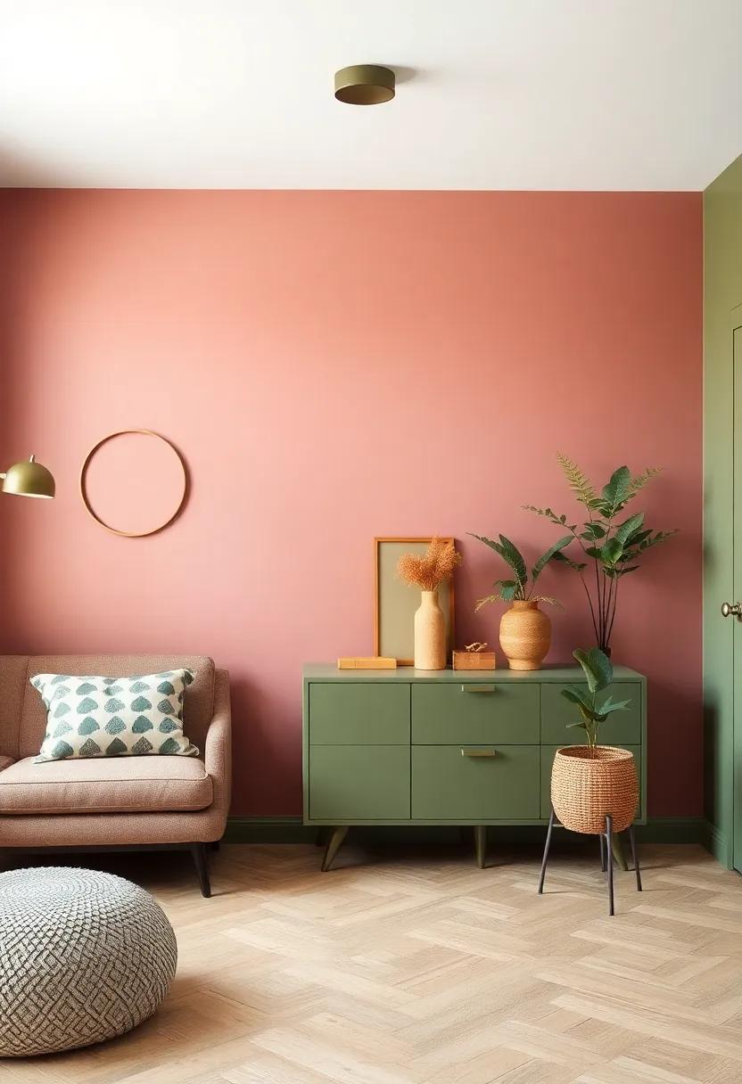 Eclectic Style:⁤ Mix ‍and match ‍dusty rose and olive‌ green accessories in a more‌ eclectic space to showcase personal style and creativity