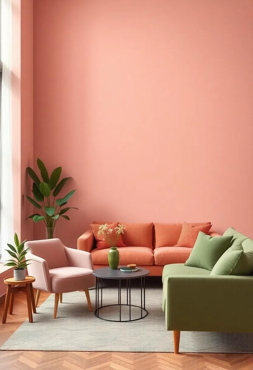 Urban Chic: use dusty rose as a base color and incorporate olive green ​furniture to⁢ elevate your urban apartment ⁤into a trendy sanctuary