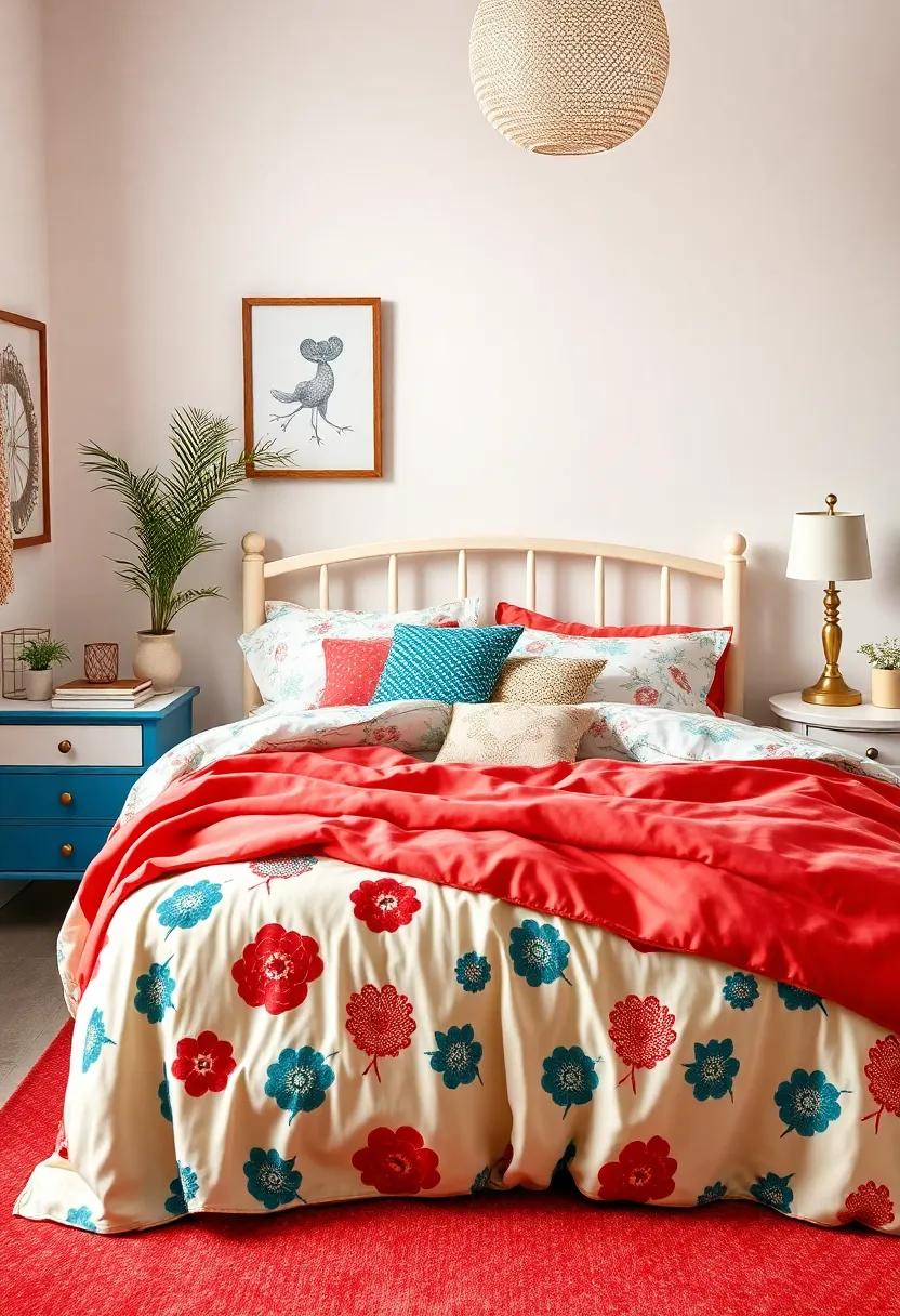 Choose Playful Bedding: Opt for bed​ linens that mix⁤ fun motifs⁤ or colors‍ to keep the atmosphere light-hearted and inviting