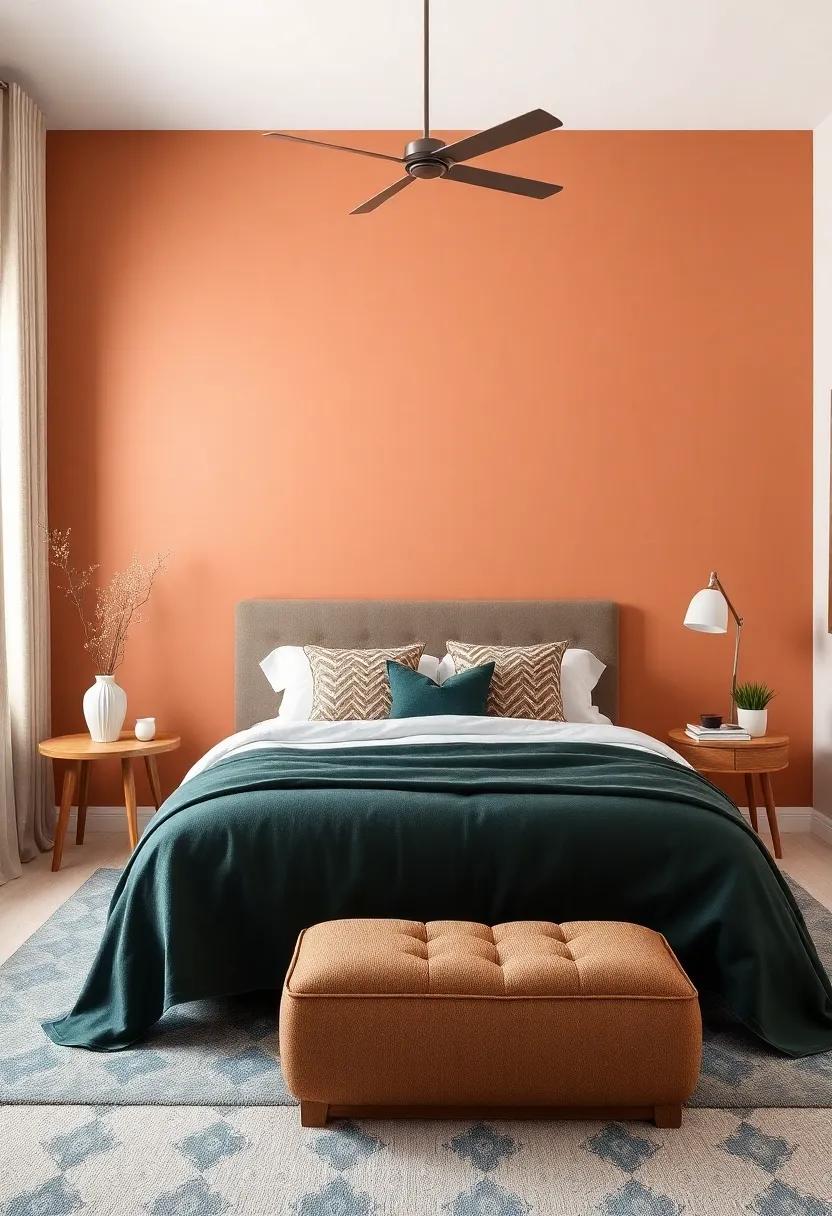 Embrace Bold Accent Walls: Choose​ a‍ vibrant color or ⁤a daring wallpaper pattern to set the tone‌ for⁢ your​ eclectic bedroom