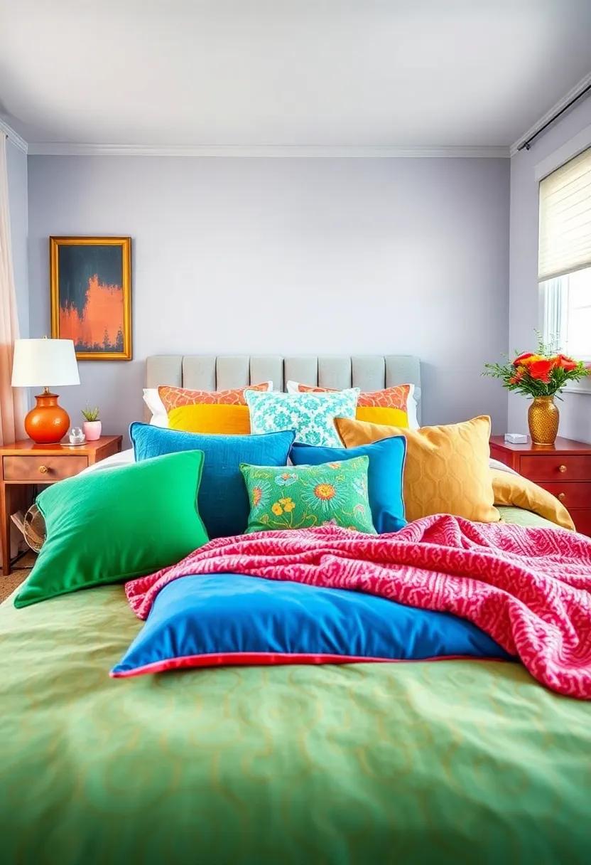 Layer Textiles: Introduce a variety of‍ textured fabrics in bright colors, such as velvets, cottons,​ and silks, through pillows and throws