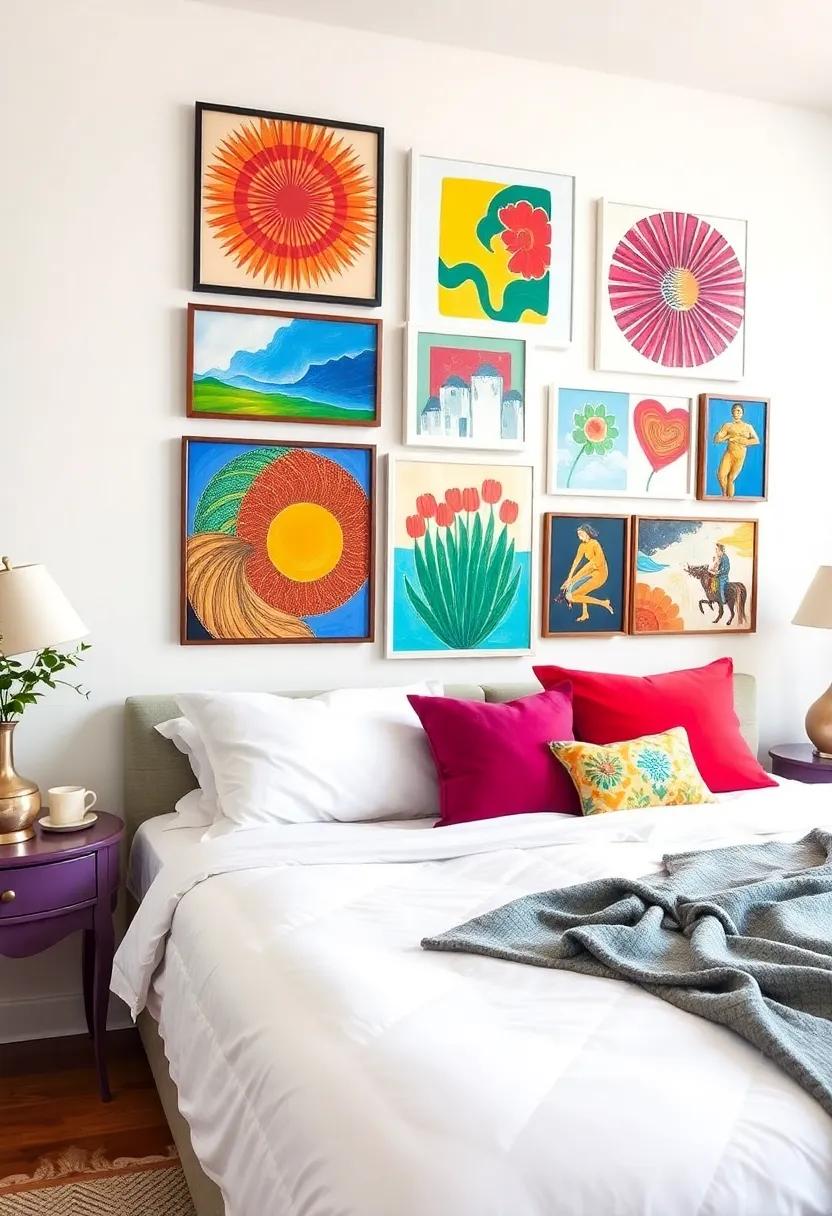 Use colorful Artwork: Display a‌ gallery ⁤wall filled with ​eclectic‍ art pieces that showcase a rainbow of colors​ and styles,​ offering a feast for the eyes