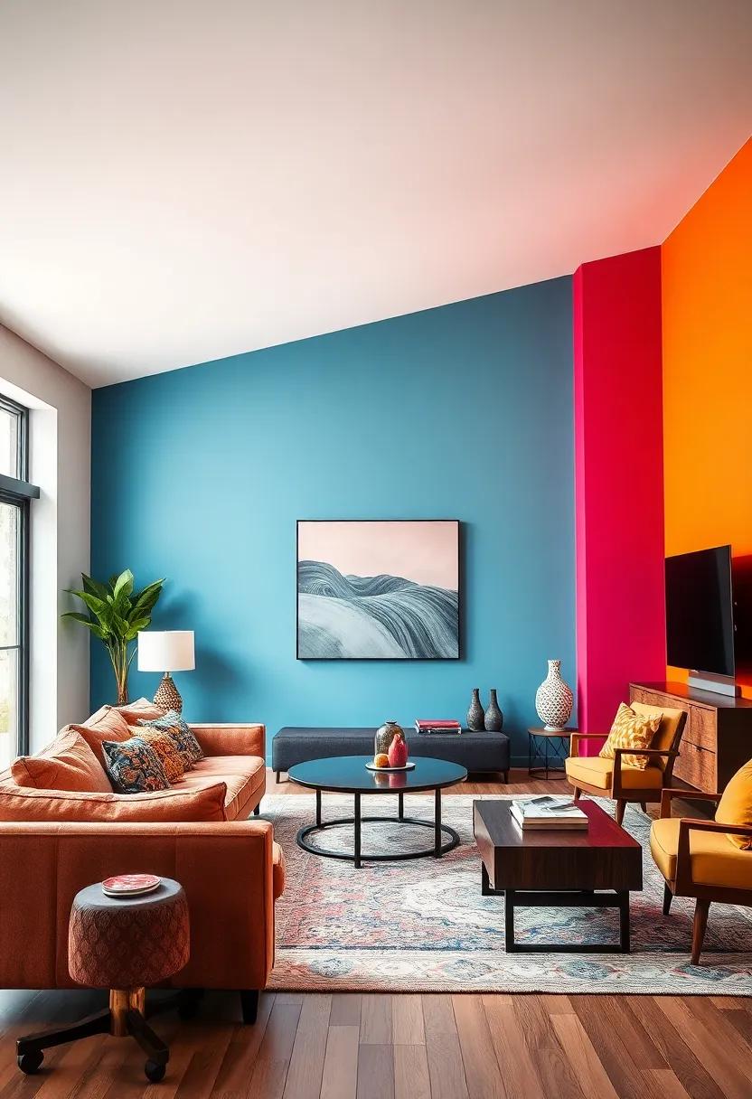 Embrace the ​Rainbow: Choose a different ⁤bright‌ color for each wall to ⁣create a vibrant and dynamic atmosphere