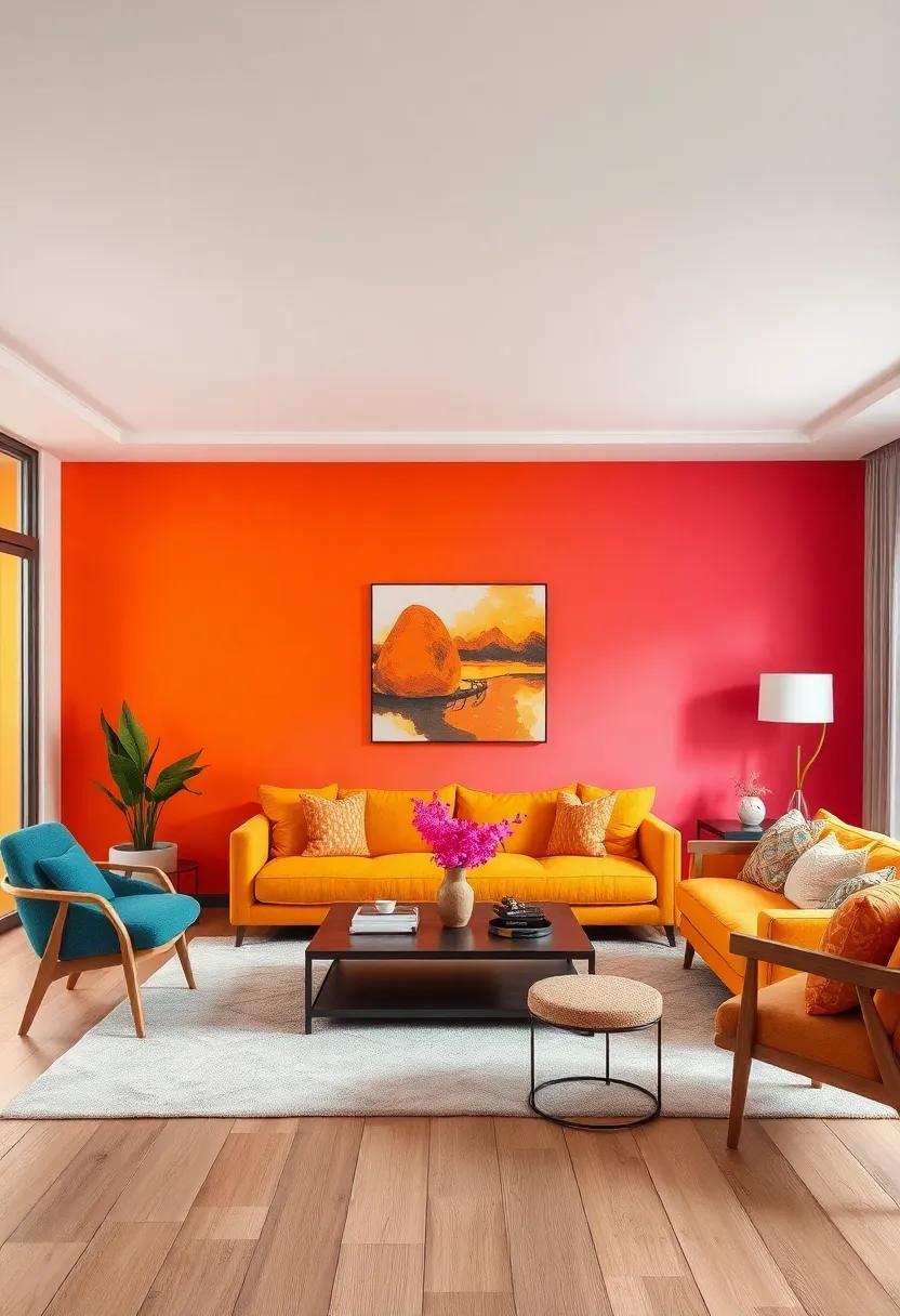 Textile Treatments: Hang brightly colored tapestries or fabric panels that complement your‌ décor while softening the boldness of ⁣paint