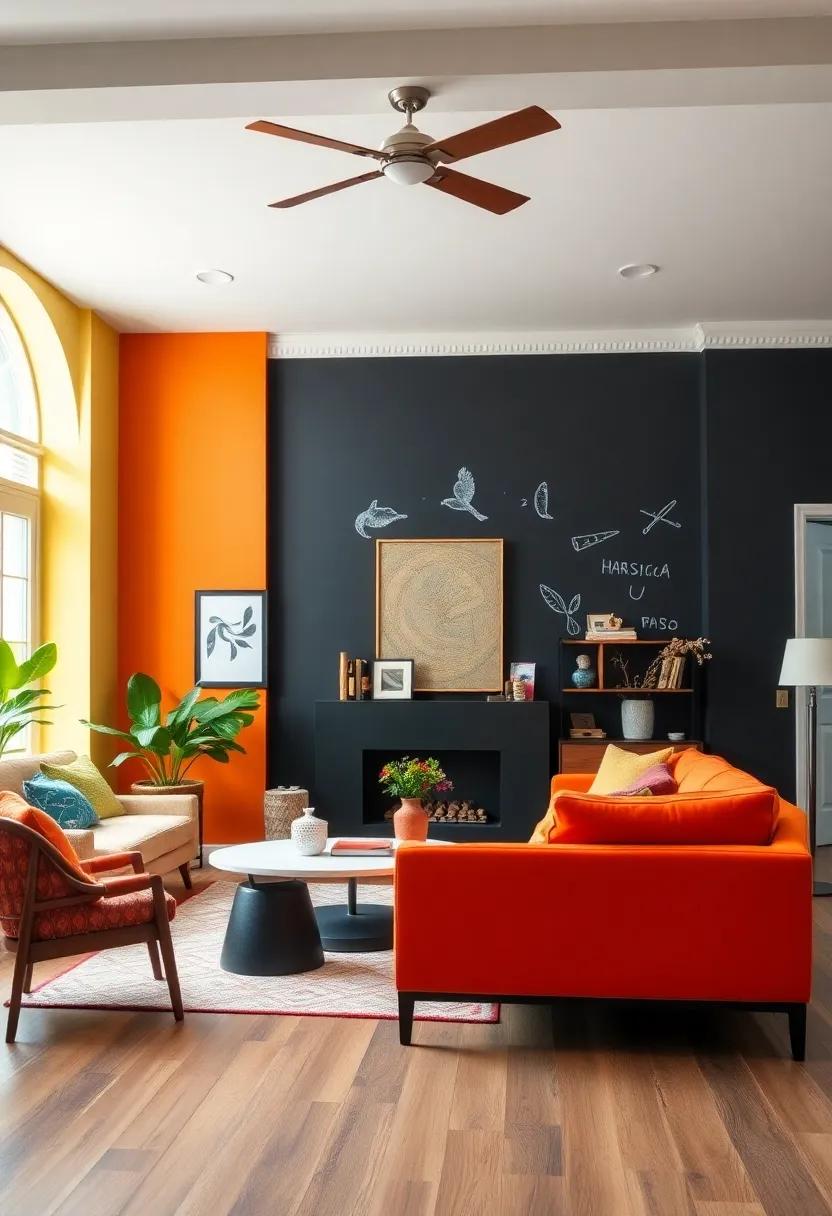 Chalkboard Fun: Paint one wall⁢ with chalkboard paint, allowing for ⁤endless creativity while adding a playful and colorful twist