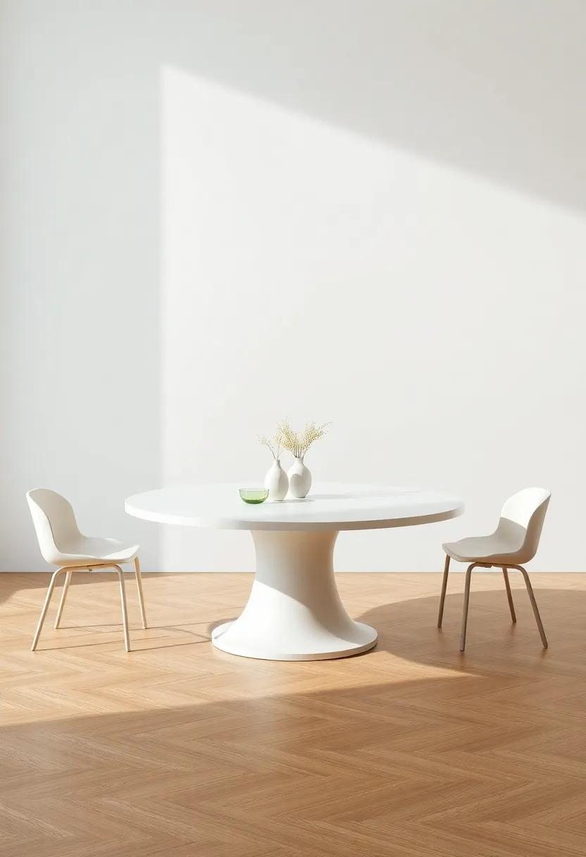 Elegant Roundness:‍ A round extendable table that easily transforms into an oval shape,ideal for family gatherings while maintaining a cozy atmosphere