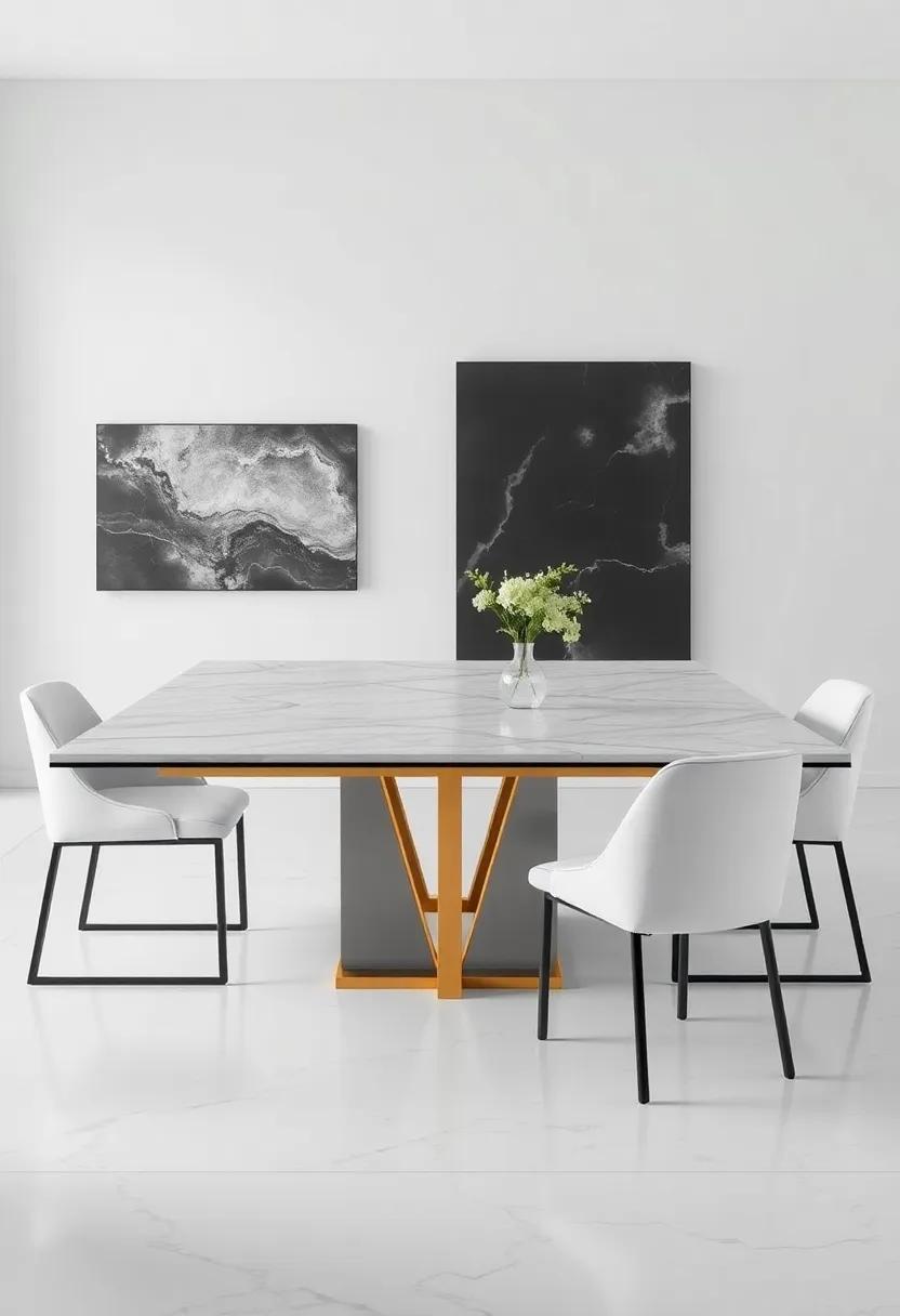 Luxe Marble: An‍ exquisite marble tabletop paired with a gold or ⁤black frame​ elevates your dining experience⁣ with opulence and sophistication