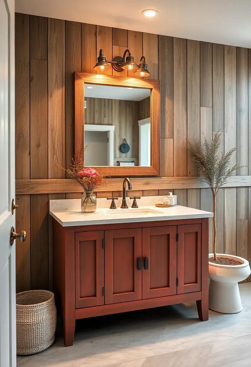 Painted Accents: Consider ‌a⁣ vibrant painted ⁢finish for your vanity that adds ⁣character⁤ without overpowering the overall rustic aesthetic
