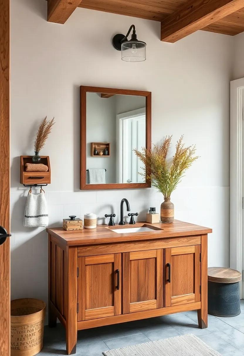 Rustic Metal‍ Accents: Add metal hardware ⁢to your wooden vanity for an industrial yet farm-fresh vibe that complements your bathroom's aesthetic