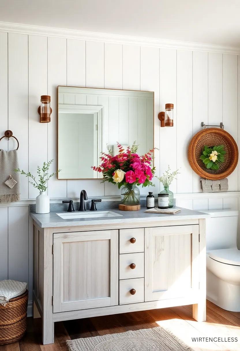 Seasonal ‍Decor: Change your vanity decor ⁤with the seasons using natural elements like flowers or leaves to keep a dynamic rustic atmosphere