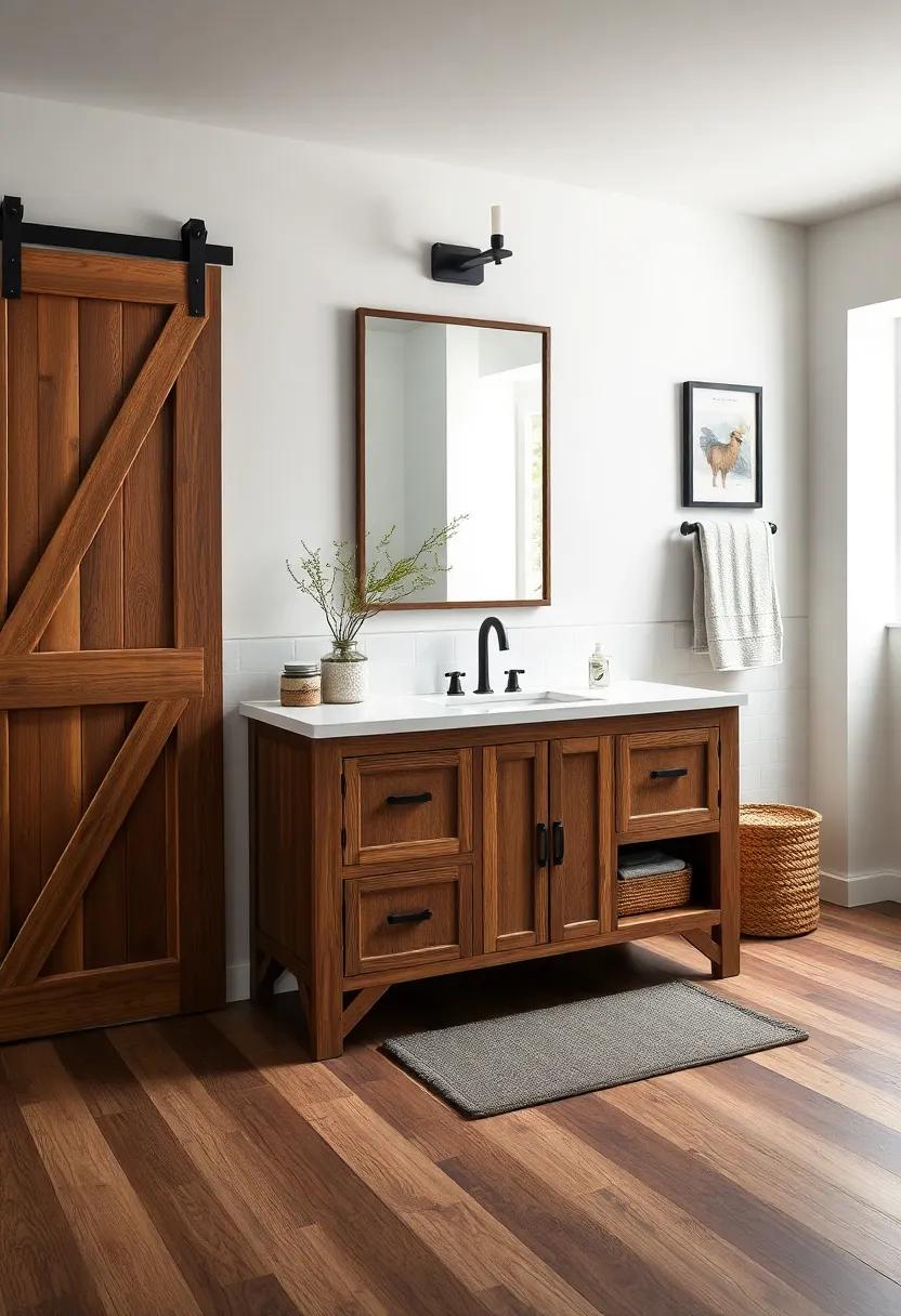 Sliding Barn ⁢Door: Opt for a vanity that ‌doubles as a ​barn door, ‌bringing in rustic charm while saving‍ space in your bathroom