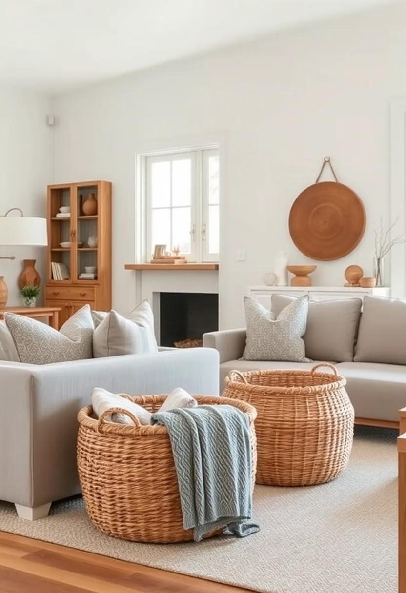 Woven Baskets: ⁤Embrace ‌the beauty of natural fibers by incorporating beautifully ‍textured ‌baskets,⁢ ideal⁢ for storing magazines ‌or throws