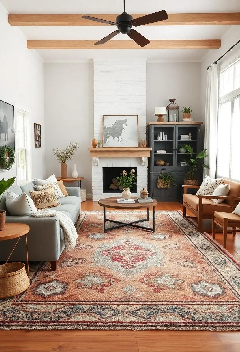 Vintage-Inspired ‌Rugs: Anchor ‌your space ​with a⁤ faded oriental⁢ rug that exudes ⁣character ‌and ties together⁢ your farmhouse ‍aesthetic
