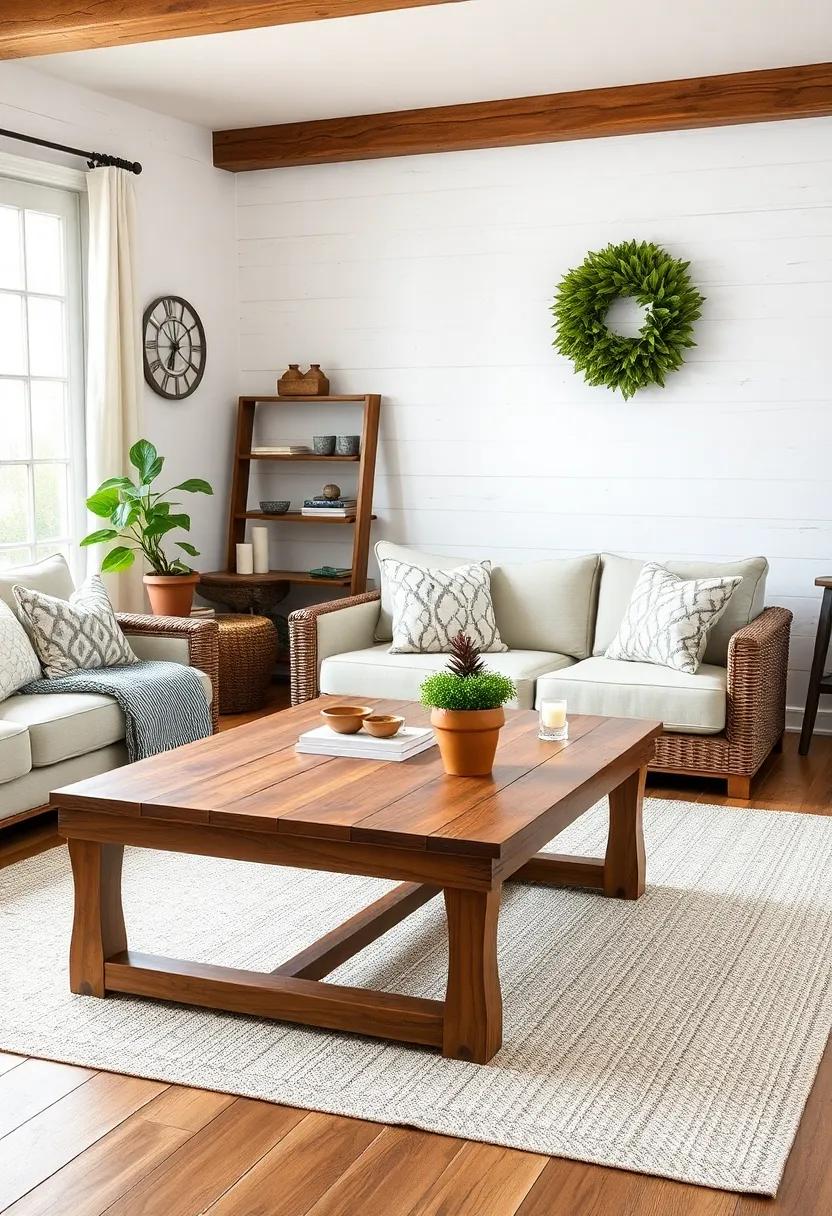 Weathered‍ Wooden Coffee Table: select⁤ a coffee table with a reclaimed​ wood finish,offering‌ both functionality and a history-rich touch