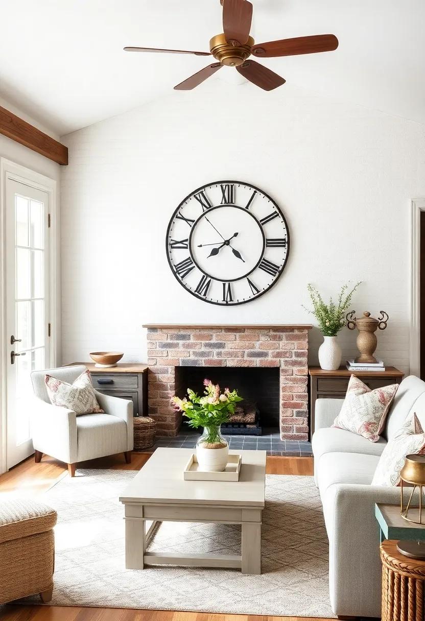 Old-fashioned⁢ Clocks:​ Choose a​ large wall clock with ​a vintage design to serve as​ a charming focal⁢ point while keeping your space both stylish and ⁣functional