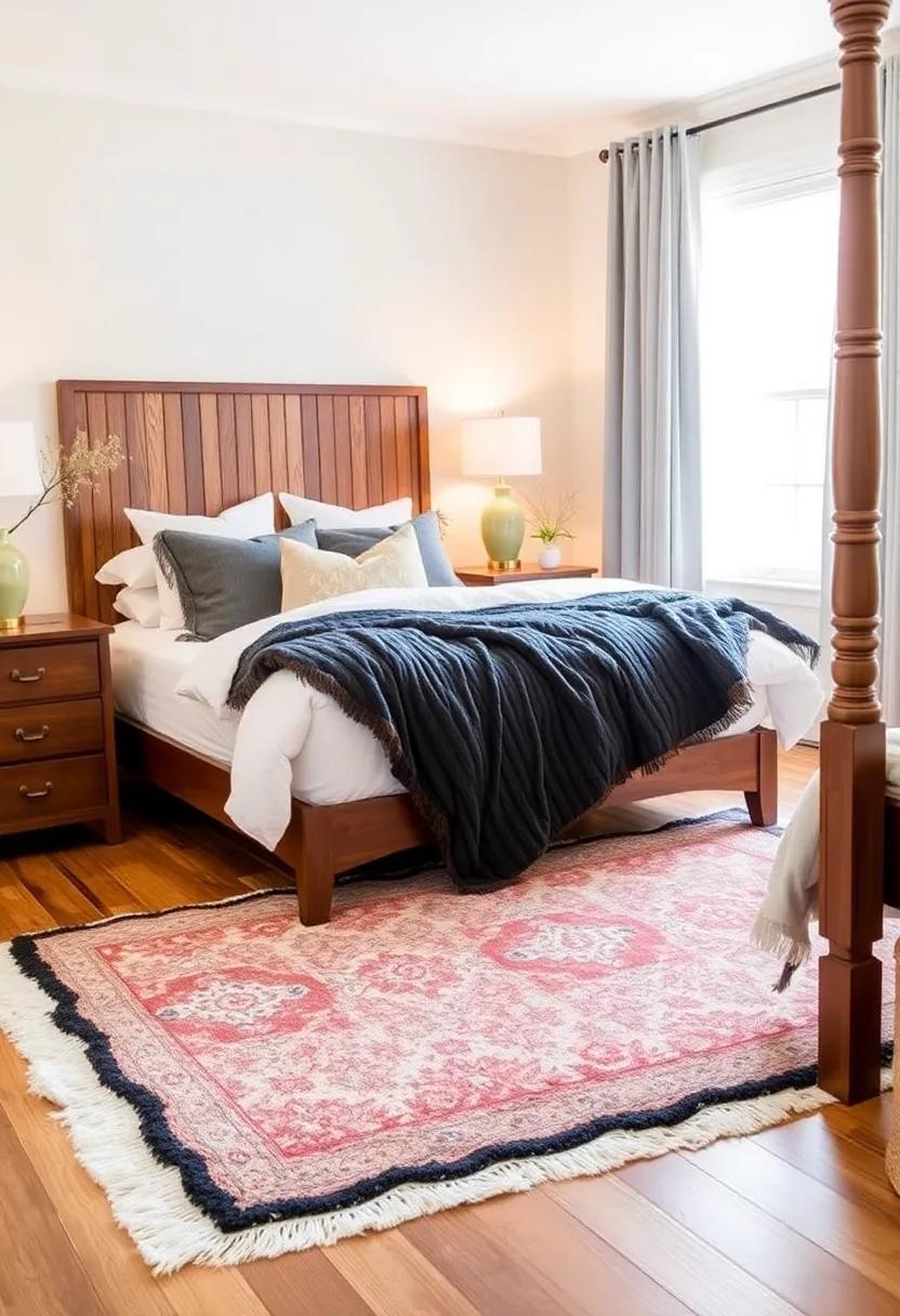 Floor Rugs: Layer soft rugs on your bedroom floor to add warmth and comfort as you step out of bed