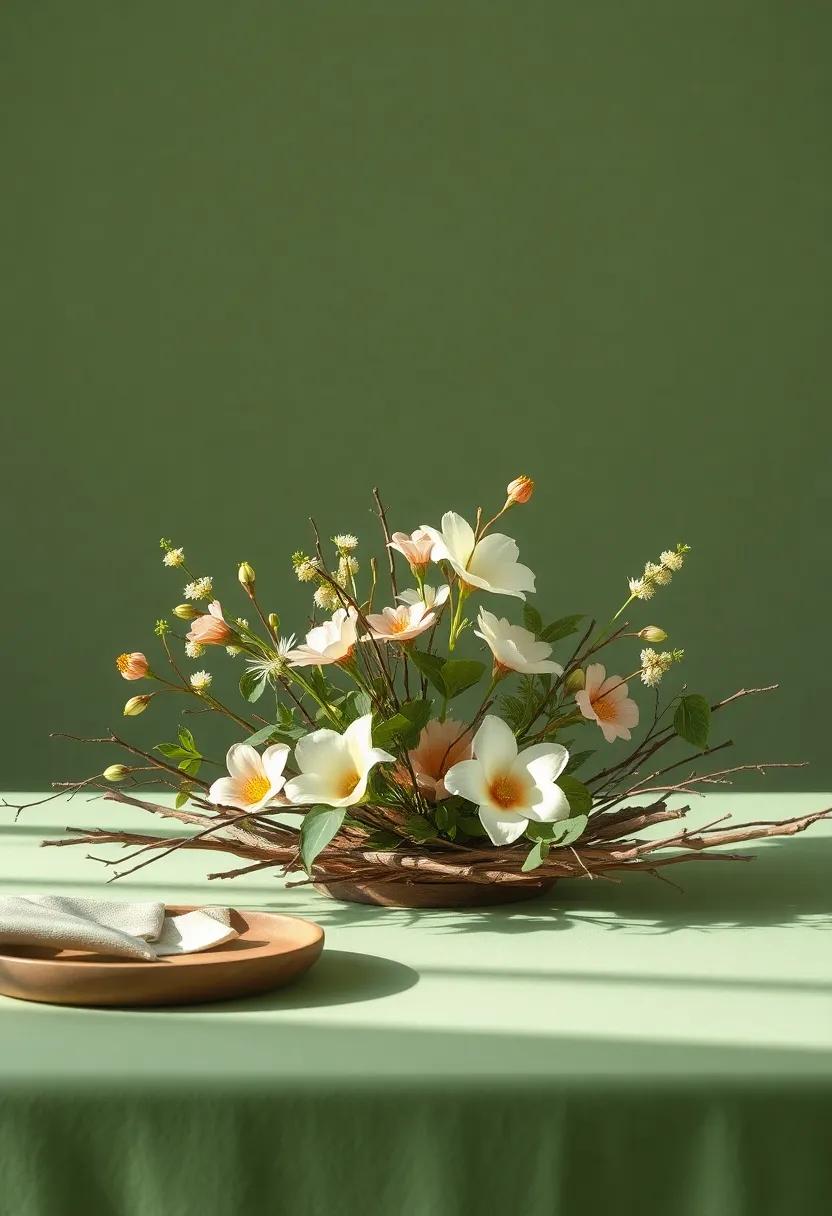 Design ​a nature-inspired centerpiece: Create a table ​centerpiece using twigs, leaves,‍ and flowers for ‍a ‍simple⁤ yet impactful forest ​vibe