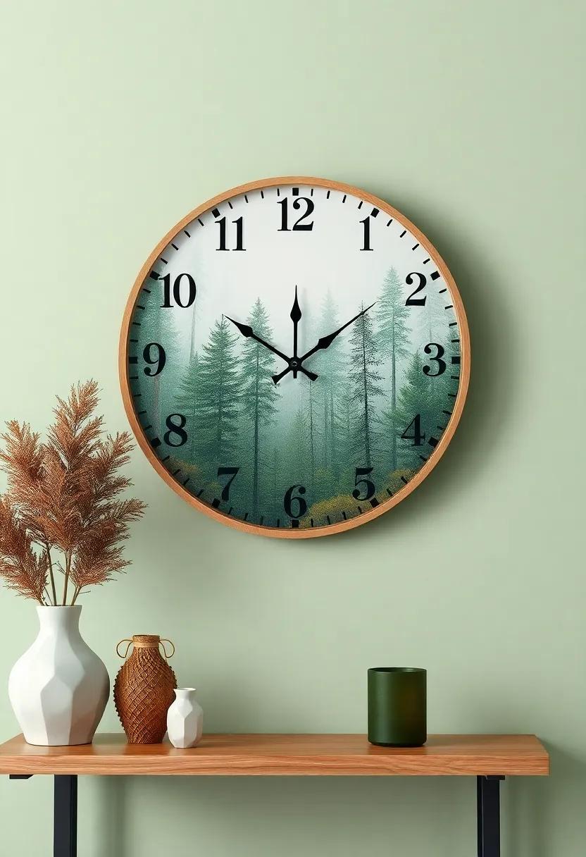 Install a nature-themed wall clock: Choose a clock that features forest imagery to marry functionality ‌with your⁣ nature-centric aesthetic