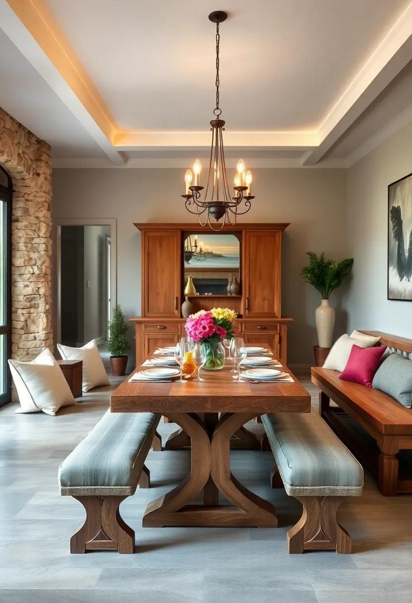 Farm-Style Benches: ​Opt for long⁣ wooden benches ⁢for family-style dining, encouraging togetherness and community at the ⁣table