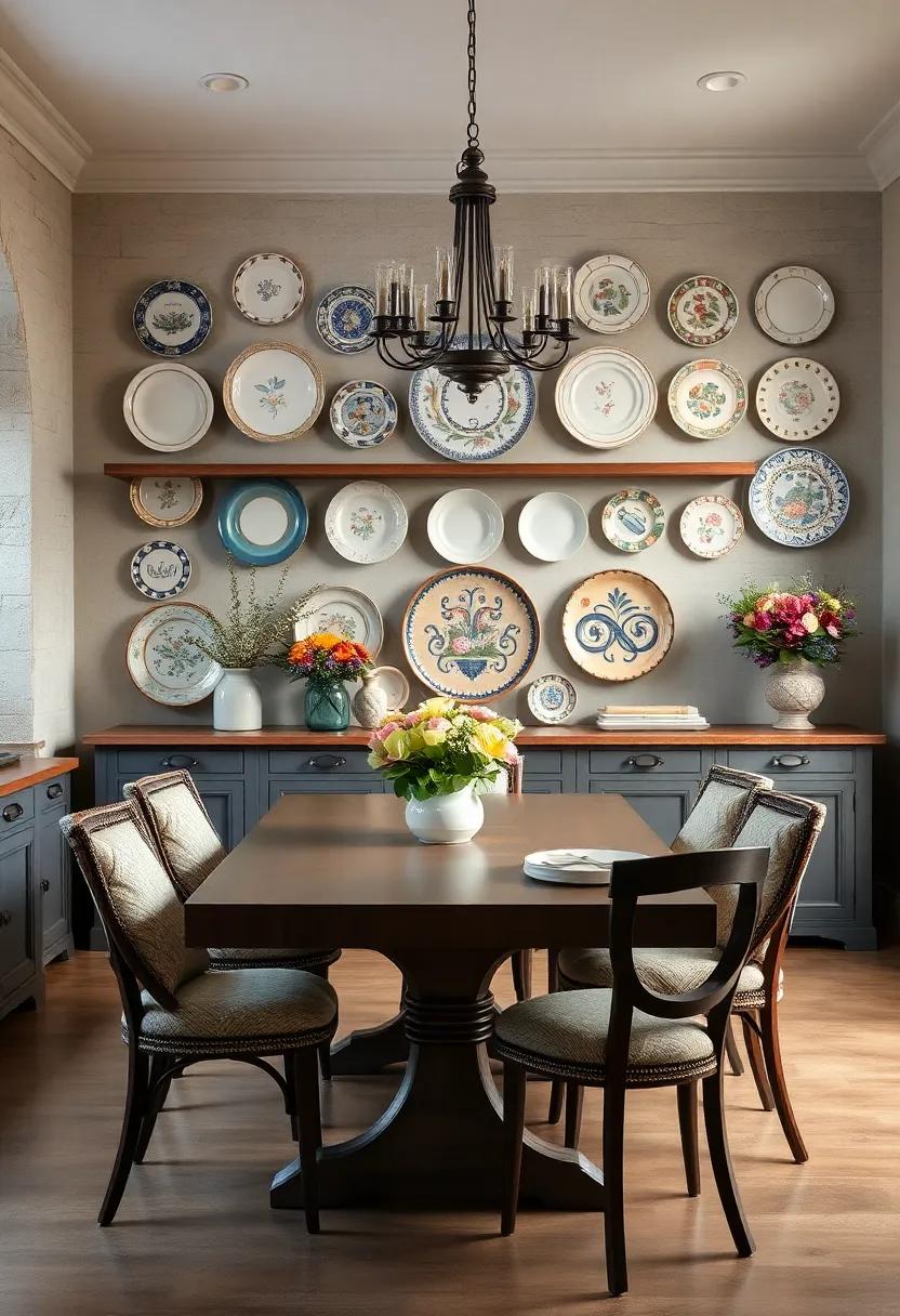 Decorative Plate⁤ Displays:‌ Showcase⁤ beautiful plates on walls or shelving ⁣to bring art and personality‌ into your dining space