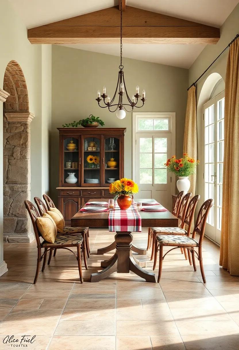 French Provencal ⁣Fabrics: Enhance ‍the decor with fabrics featuring ⁢sunflowers, checks, or toiles ⁤that echo the⁣ region’s aesthetic