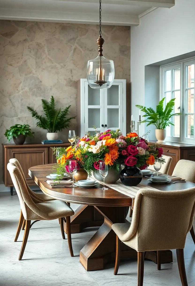 Fresh‌ Flowers and Herbs: Fill ⁤your dining table with seasonal blooms​ or fragrant⁤ herbs for a refreshing and organic touch
