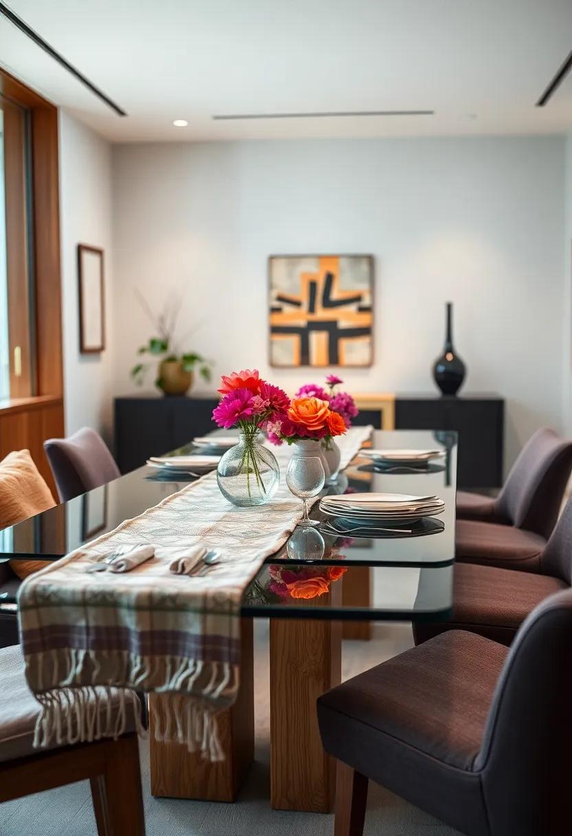 Using Table runners And Linens To Add Warmth To Glass Surfaces