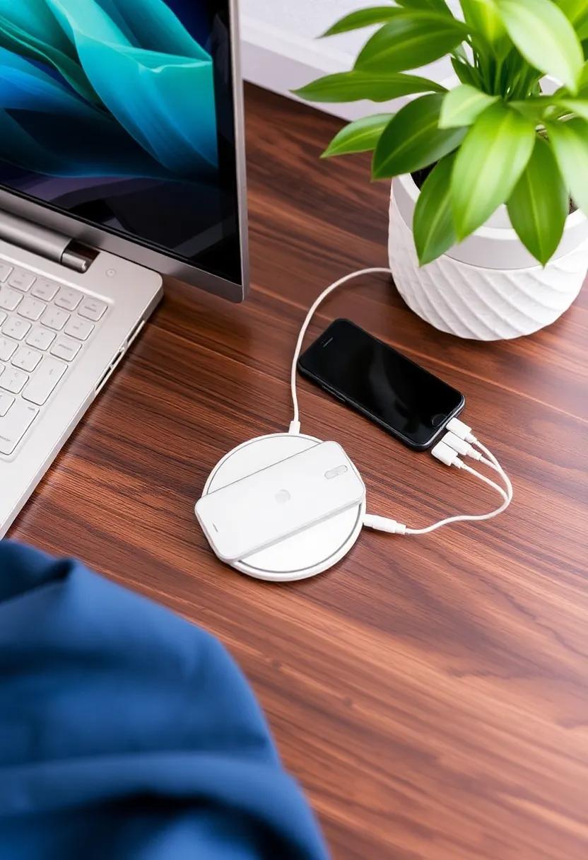 Hidden Tech Solutions: Use wireless charging pads or cable organizers to keep devices neatly tucked away and minimize visual clutter