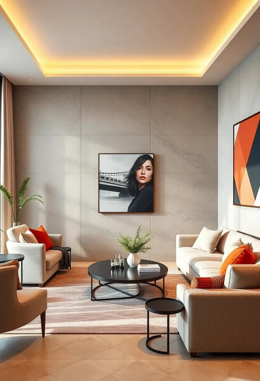 Urban Sophistication: ⁣Utilize modern furniture​ with clean lines, bold artwork, and a neutral palette, reflecting the dynamic spirit ​of city life