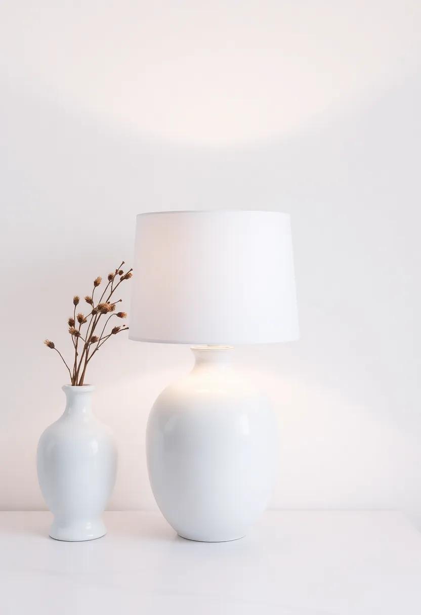 Classic White Glaze: A timeless white ceramic lamp⁢ that blends⁣ seamlessly‍ into any​ decor, perfect for achieving a clean⁤ and⁤ refined‍ aesthetic